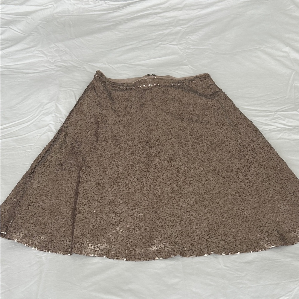 Ann Taylor Gold Sequin A-Line Skirt